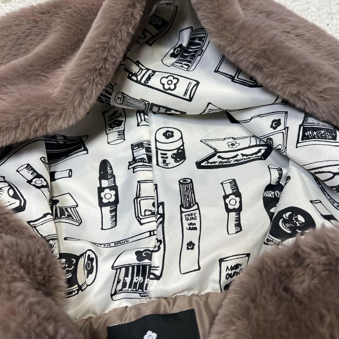 マリークワント ビジュー デイジー ファー ビッグパーカー ブルゾン レディース