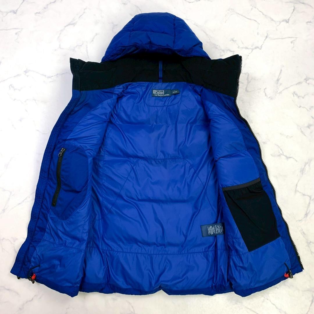 ポロラルフローレン ダウンベスト ビッグポニー 星条旗ワッペン 青 S　E040