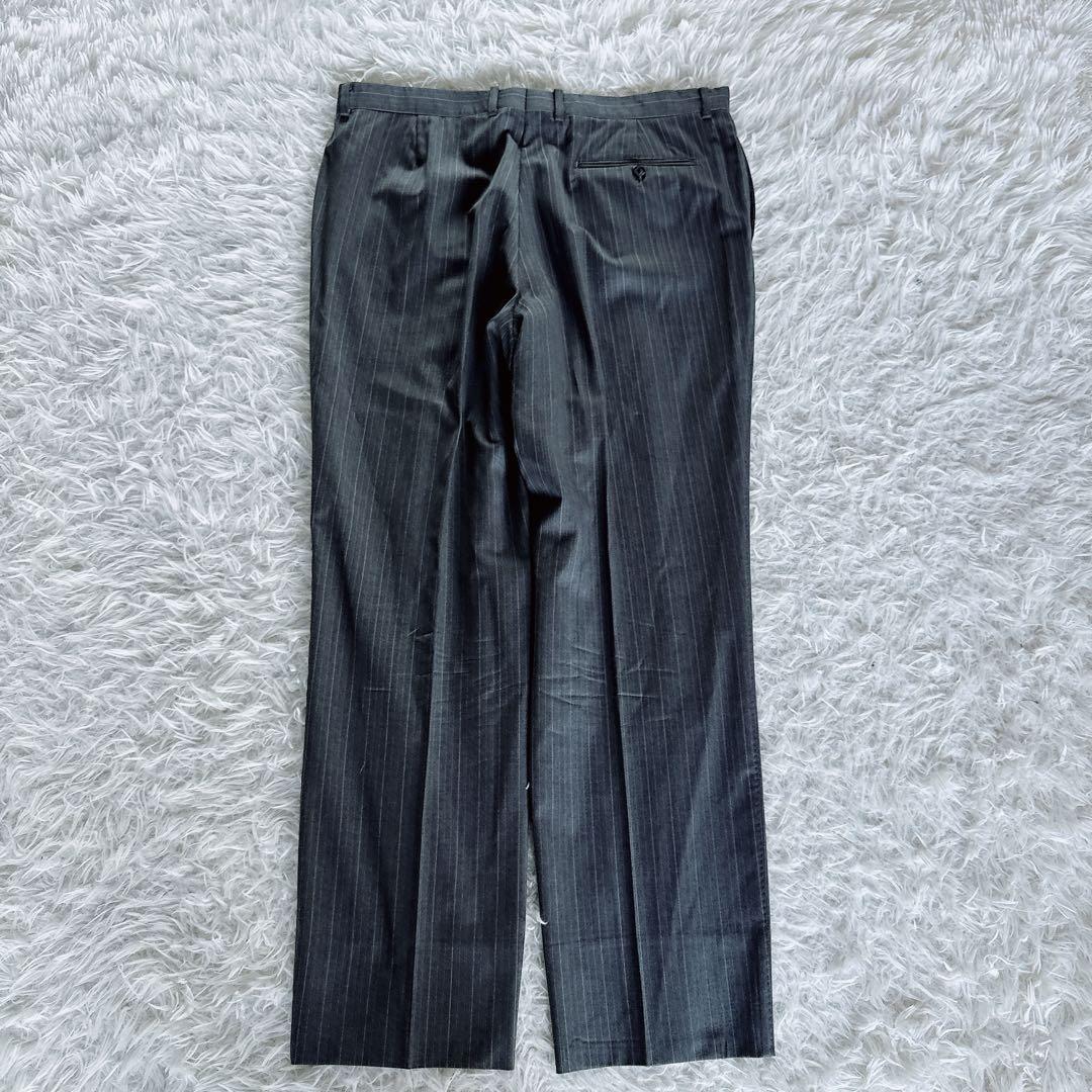 【ポールスミス】ロロピアーナSuper120'S スーツ グレーストライプ XL