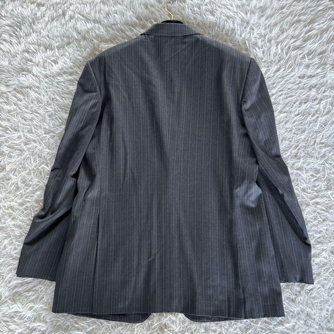 【ポールスミス】ロロピアーナSuper120'S スーツ グレーストライプ XL