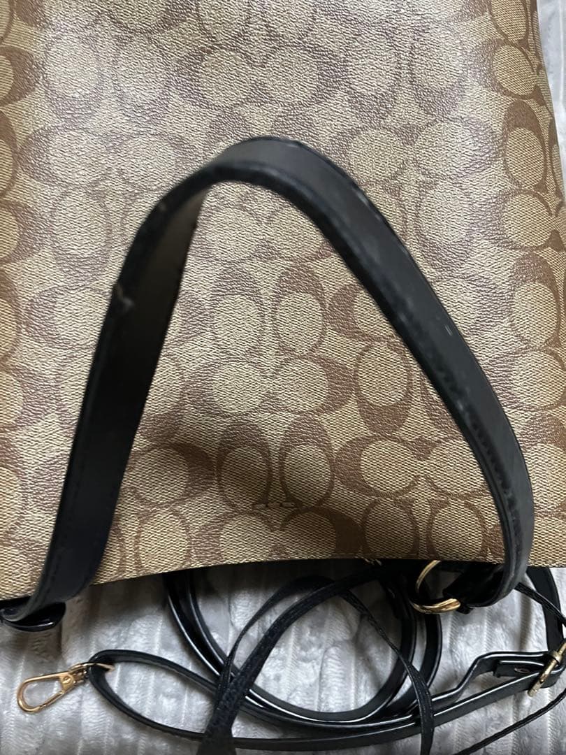 COACH ベージュ ショルダーバッグ 2点セット折り財布