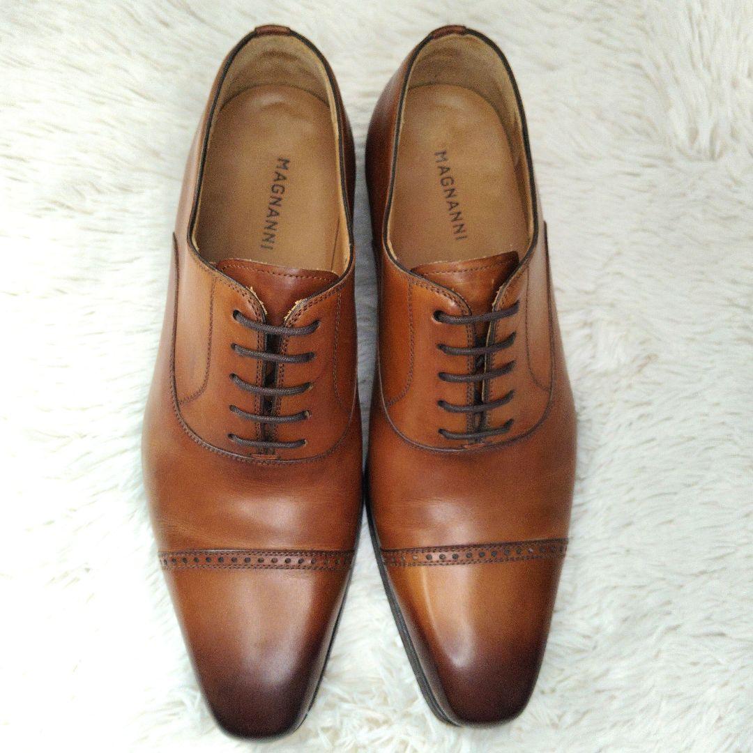 【極美品】マグナーニ　クォーターブローグ　茶　38