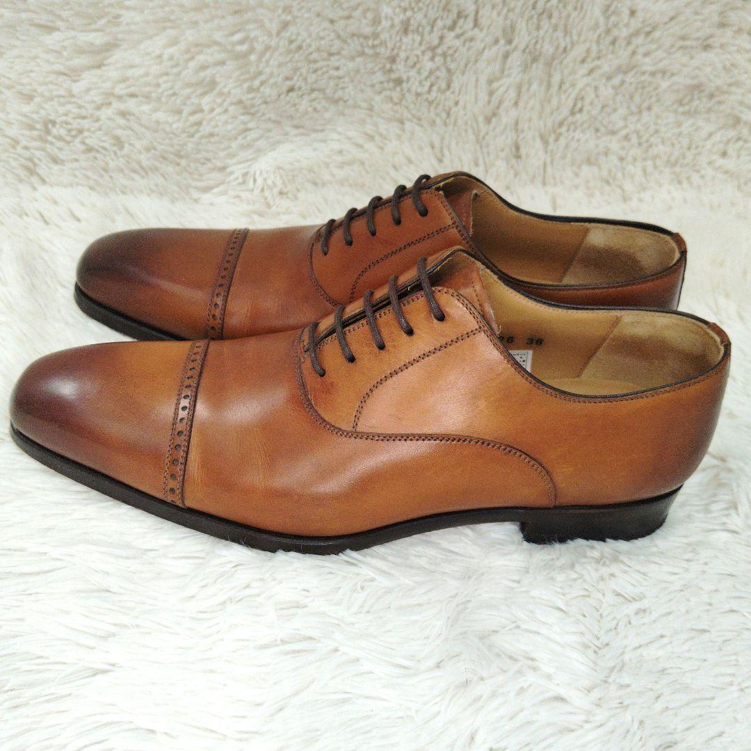 【極美品】マグナーニ　クォーターブローグ　茶　38