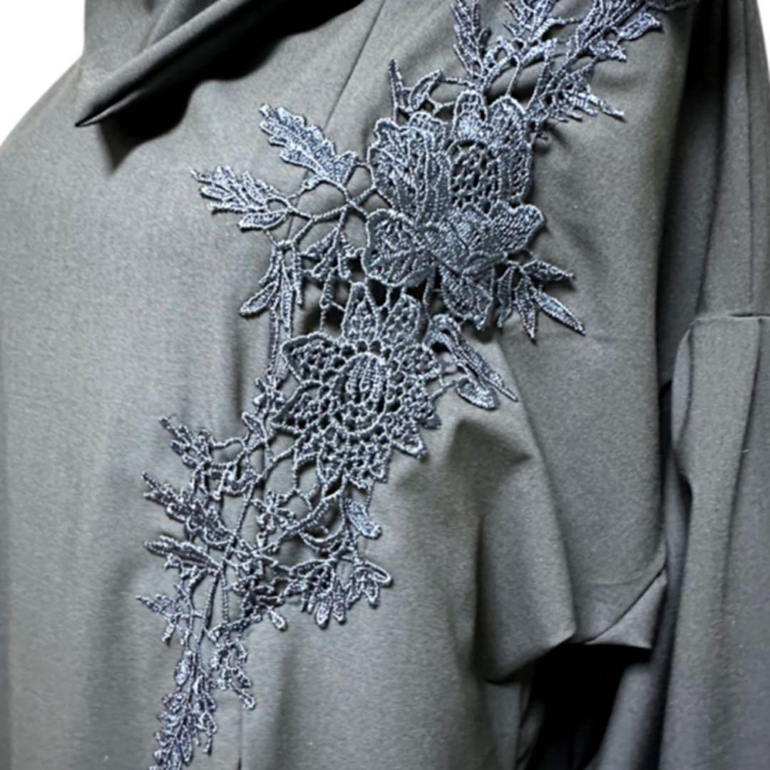 振袖　着物リメイク　ドレス　濃紺×金彩桜や菊や橘　和柄　ワンピース　ハンドメイド