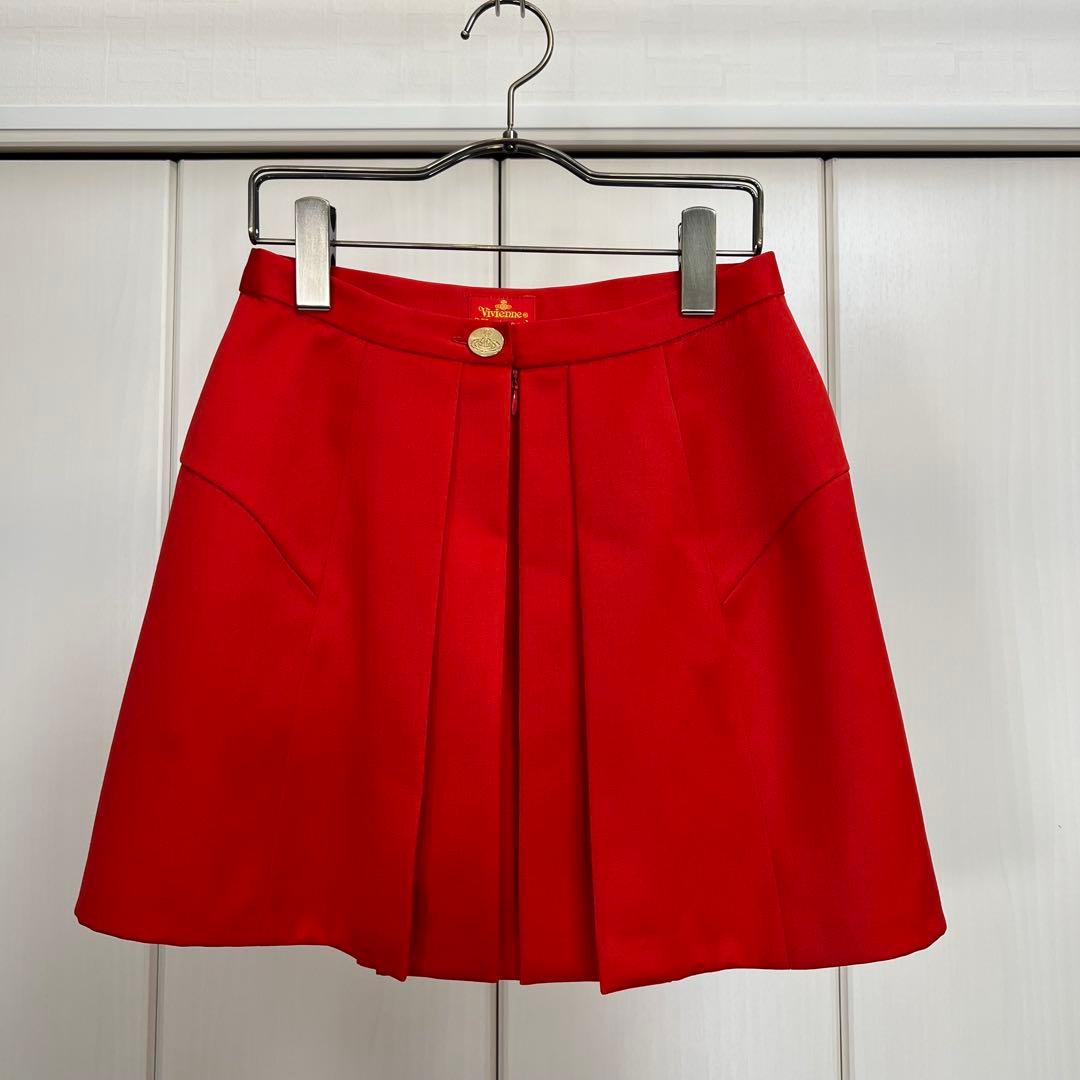 VIVIENNE WESTWOOD 旧赤タグ フロントプリーツ ウールスカート