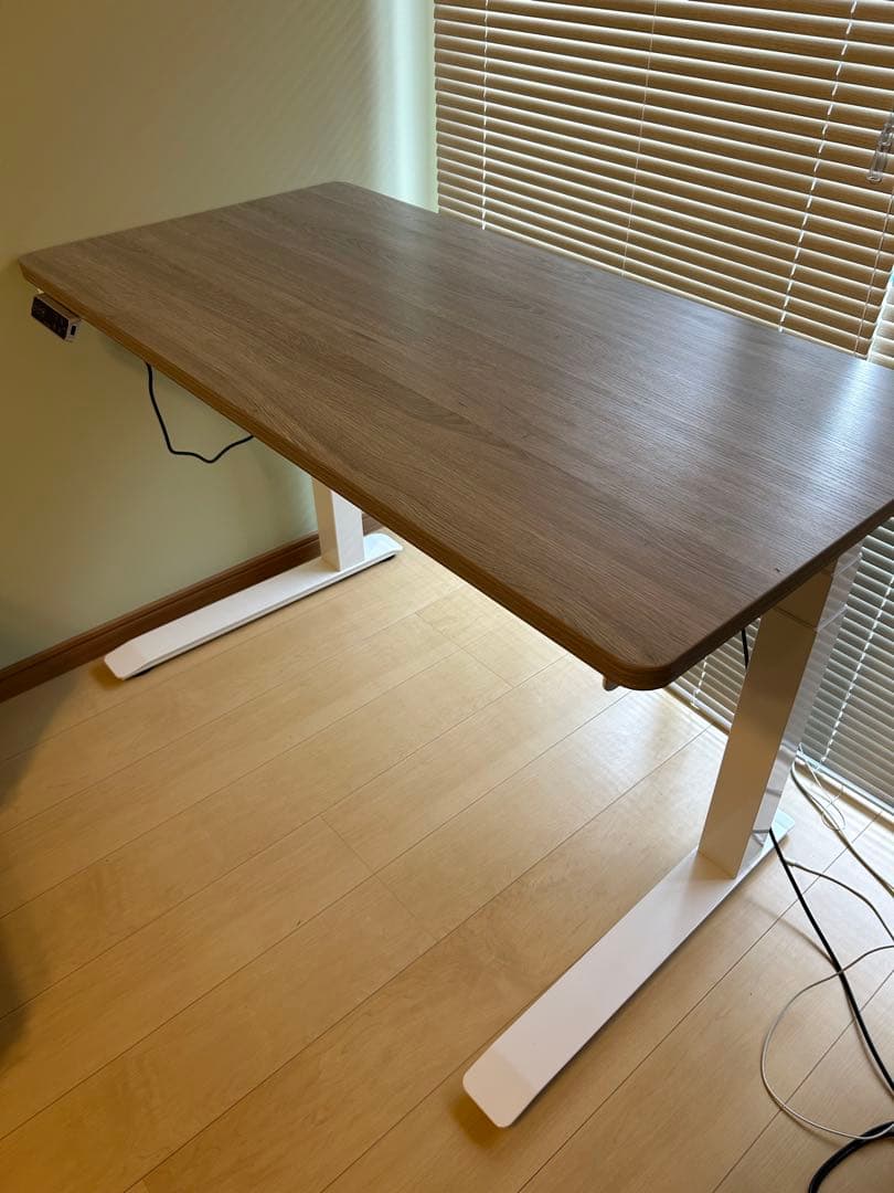 【美品】Flexispot E7 pro 昇降式デスク　ホワイトウッド　コノ字型