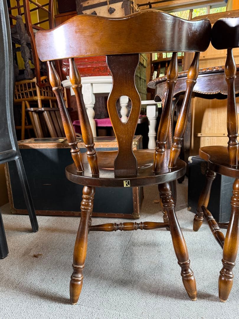 飛騨産業 キツツキ ウィンザーチェア 2脚セット 国産椅子 昭和レトロ