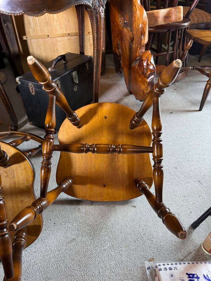 飛騨産業 キツツキ ウィンザーチェア 2脚セット 国産椅子 昭和レトロ