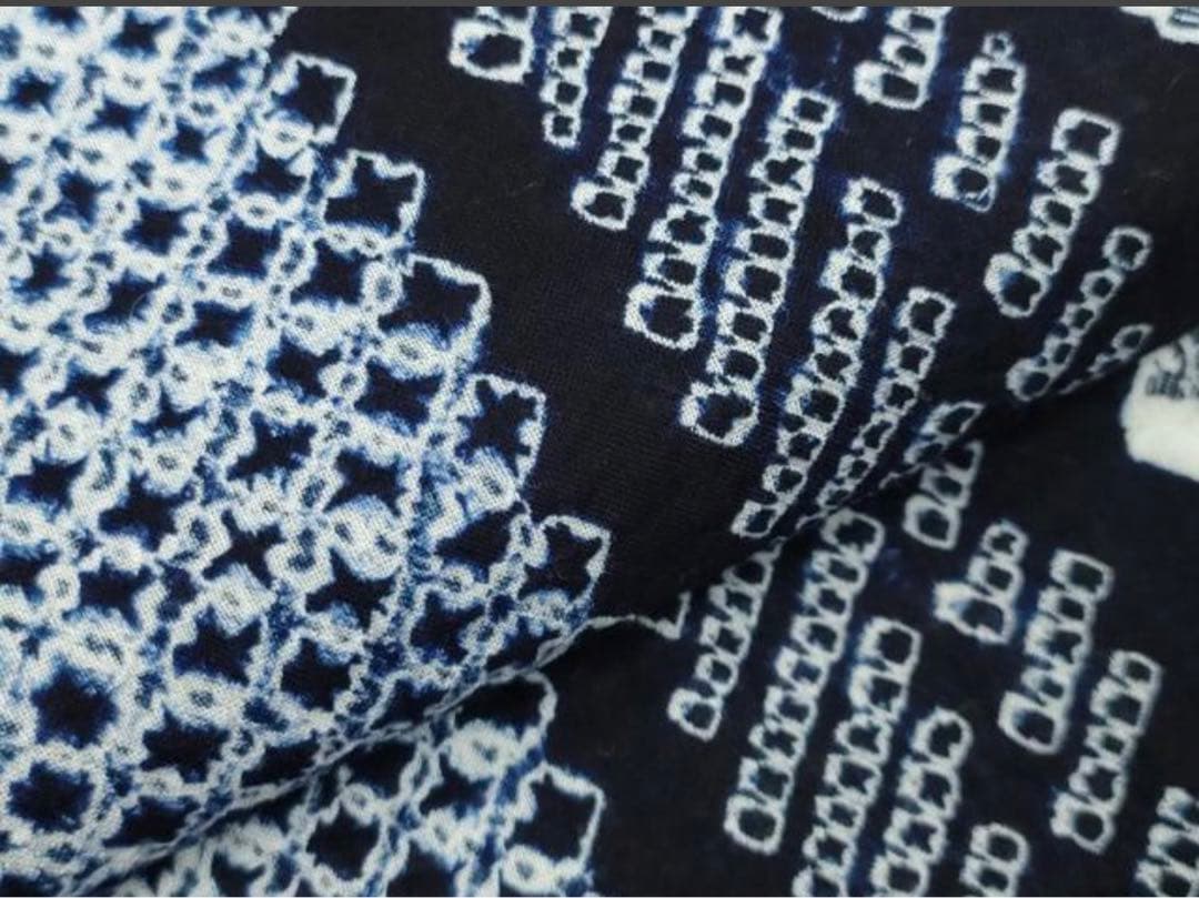 有松鳴海絞り　浴衣　縦縞