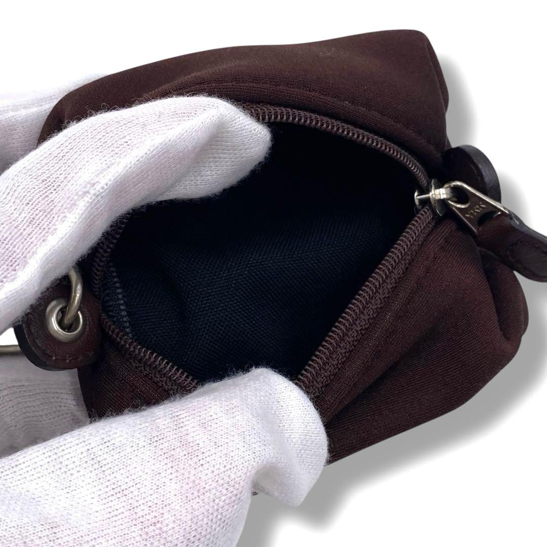 希少✨️ COACH コーチ ブラウン ケース キーリング ナイロン ロゴ