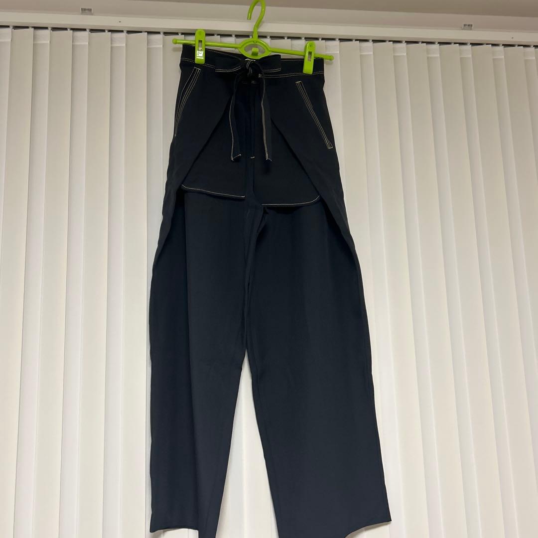 スタイルミキサー　ステッチラインラップパンツ　ネイビーSサイズ