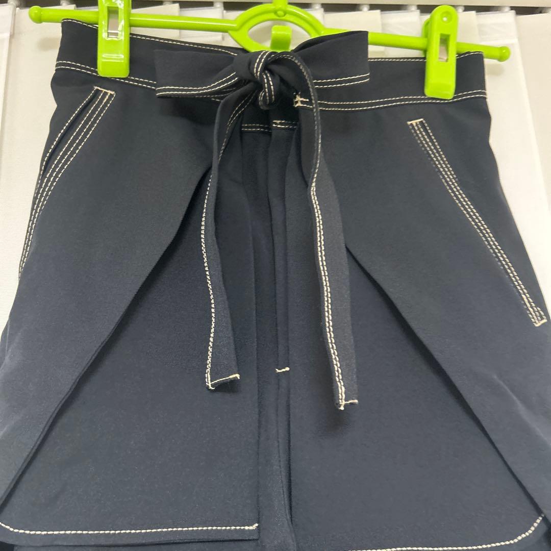 スタイルミキサー　ステッチラインラップパンツ　ネイビーSサイズ