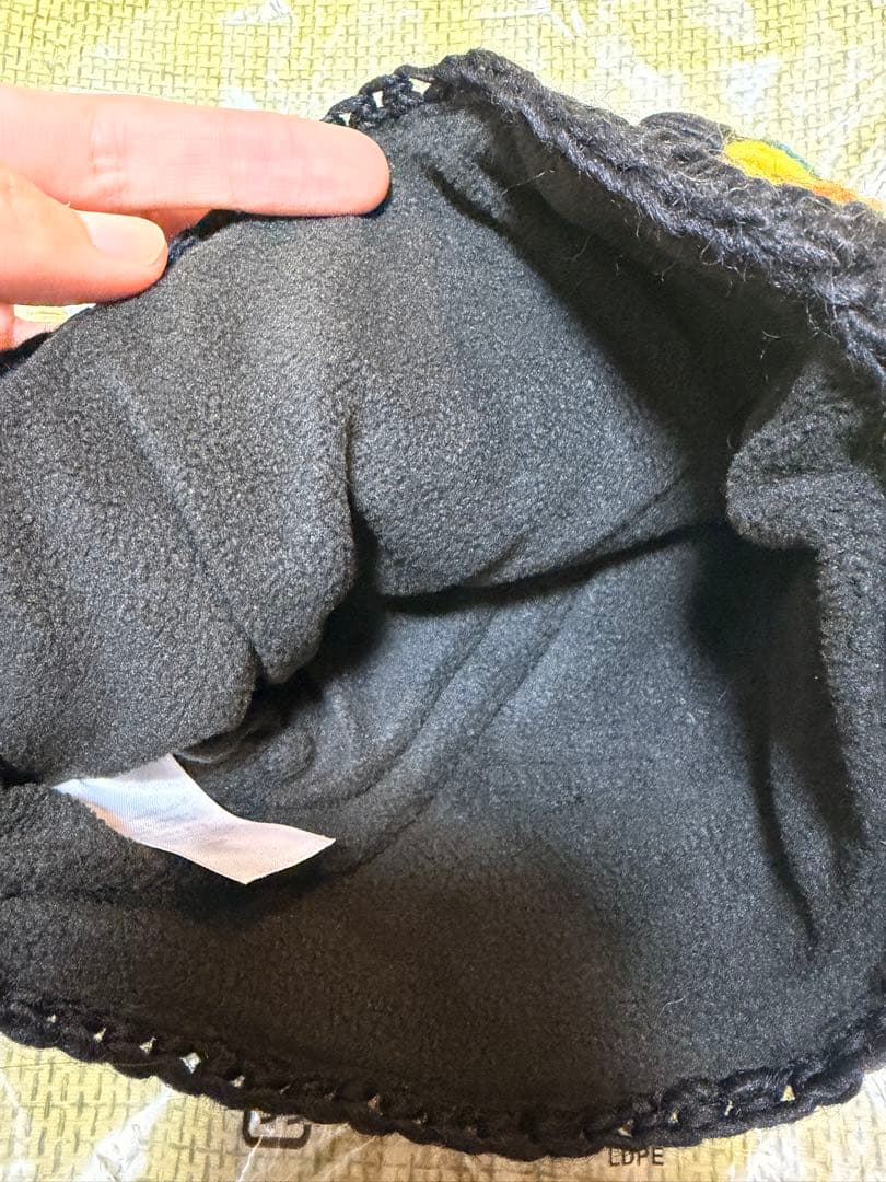 Supreme ブラック ニット帽 花柄刺繍