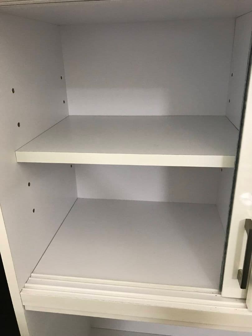 ホワイトレンジボードキッチン収納食器棚