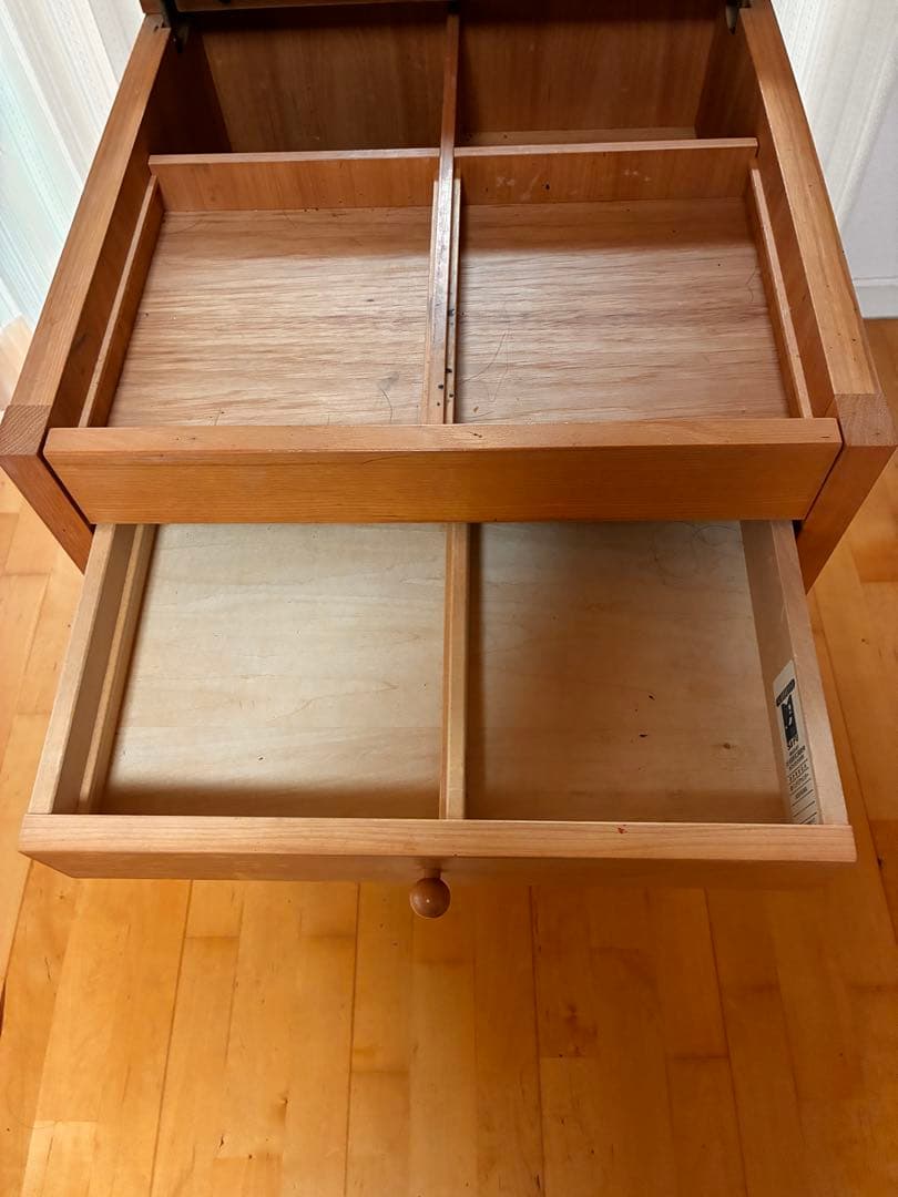 ナチュラルウッド ドレッサー・鏡台 4段引き出し