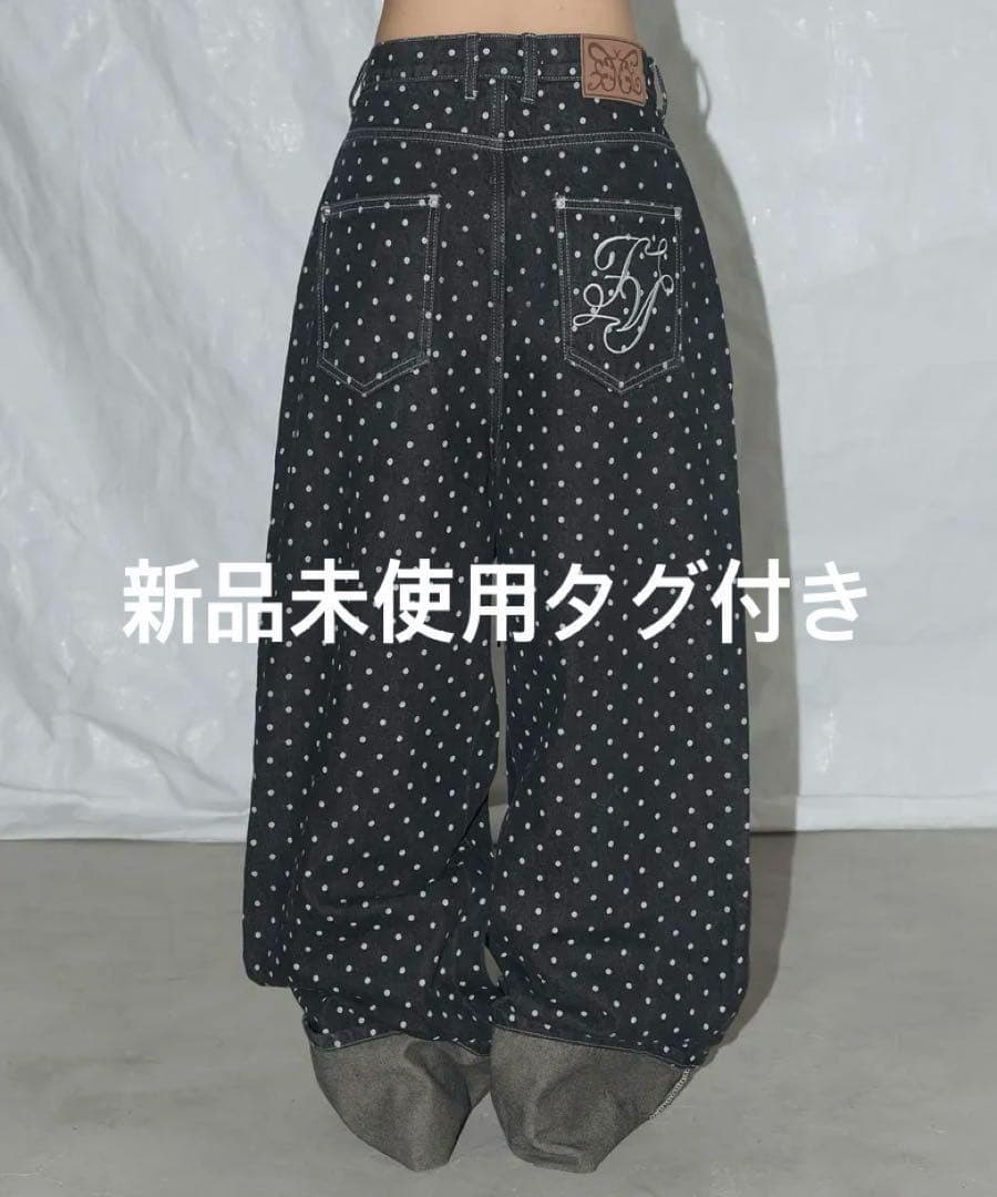 パンツ fancy club String Dot Roll-Up Pants