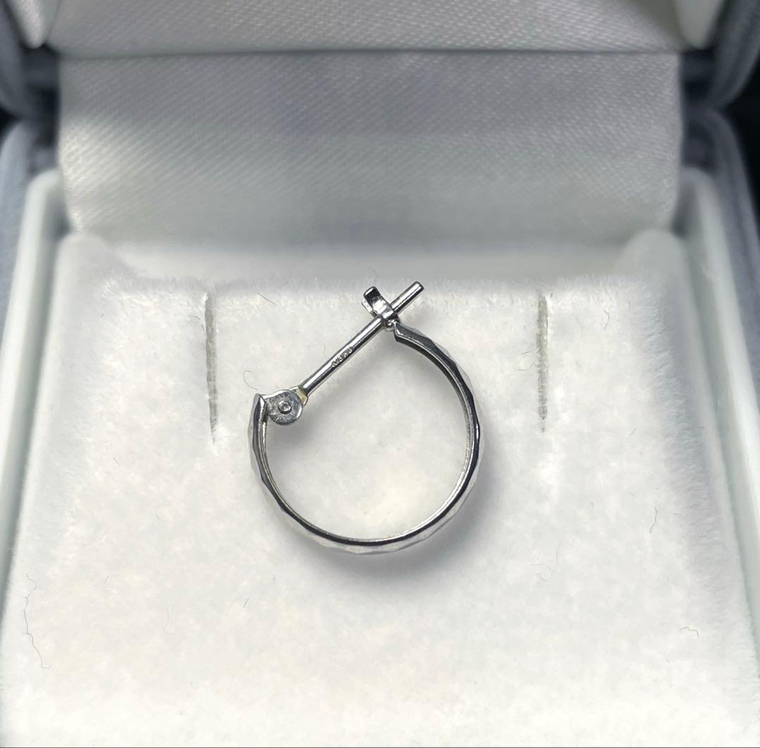 K18WG フープピアス 片耳 0.46g 18金ホワイトゴールド