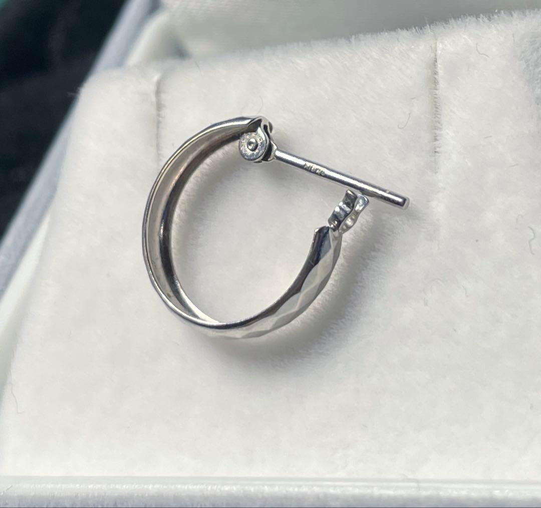 K18WG フープピアス 片耳 0.46g 18金ホワイトゴールド