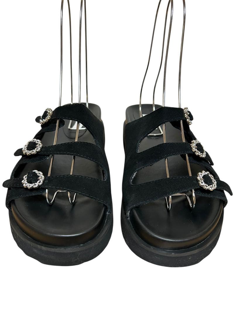 ユナイテッドアローズ 3ライン スエード ミュール サンダル 美品