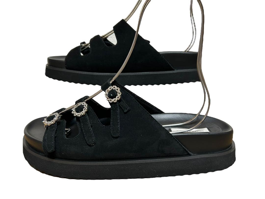 ユナイテッドアローズ 3ライン スエード ミュール サンダル 美品