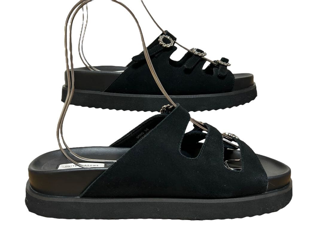 ユナイテッドアローズ 3ライン スエード ミュール サンダル 美品