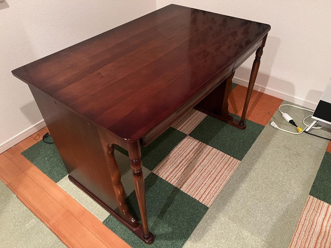 【木製デスク】シンプル書斎机 ノーブランド 約20年前購入 目立つ傷なし