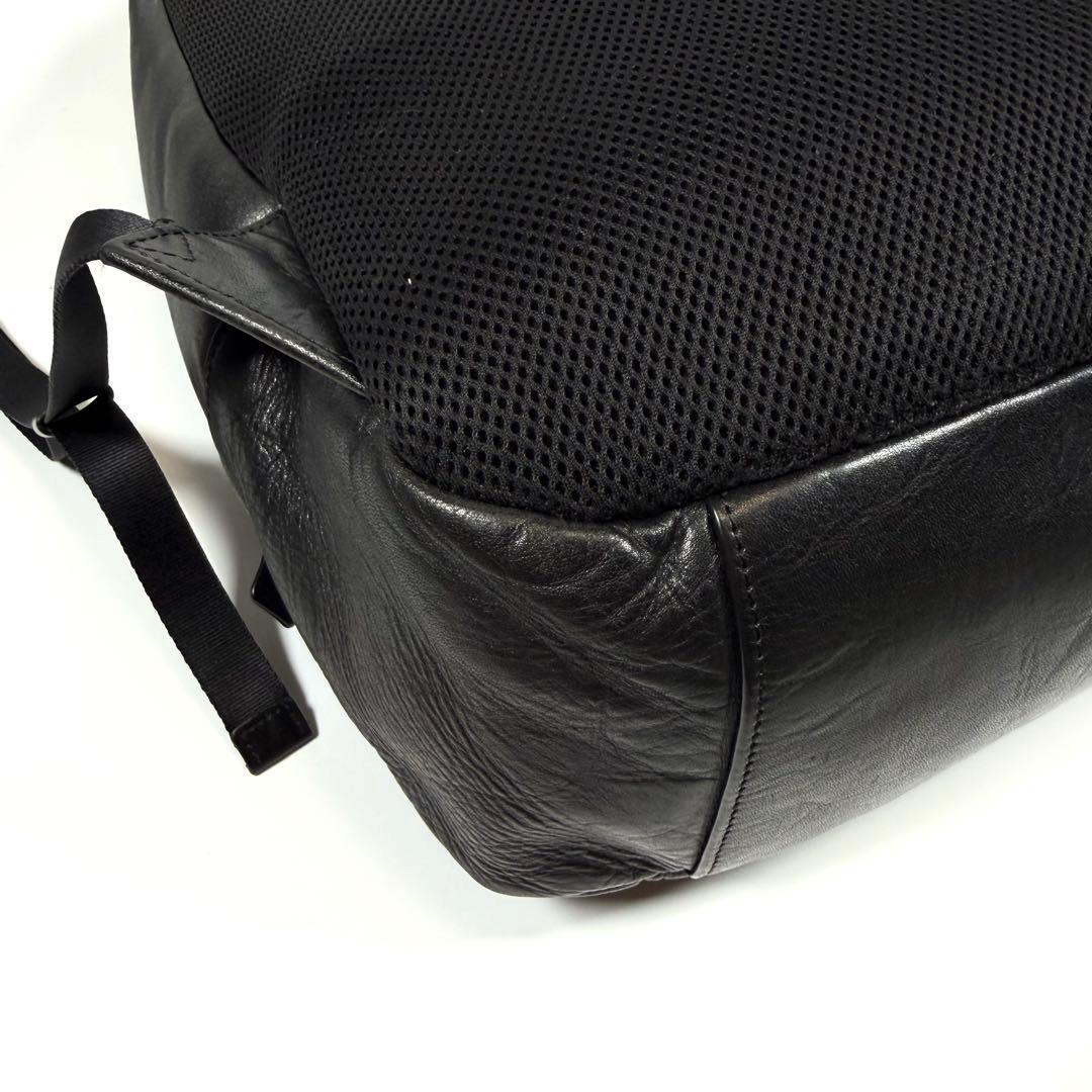 【極美品】【希少】アニエスベー　リュック　レザー　ブラック　レザールロゴ　メンズ