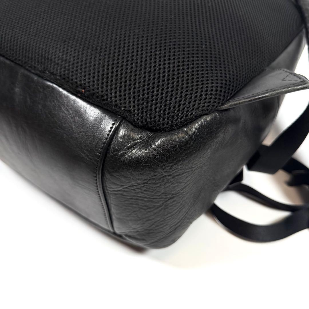 【極美品】【希少】アニエスベー　リュック　レザー　ブラック　レザールロゴ　メンズ