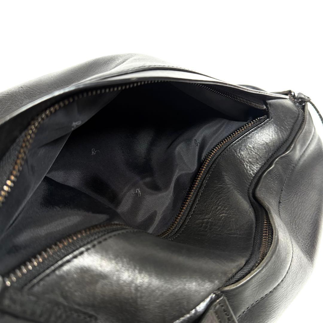 【極美品】【希少】アニエスベー　リュック　レザー　ブラック　レザールロゴ　メンズ