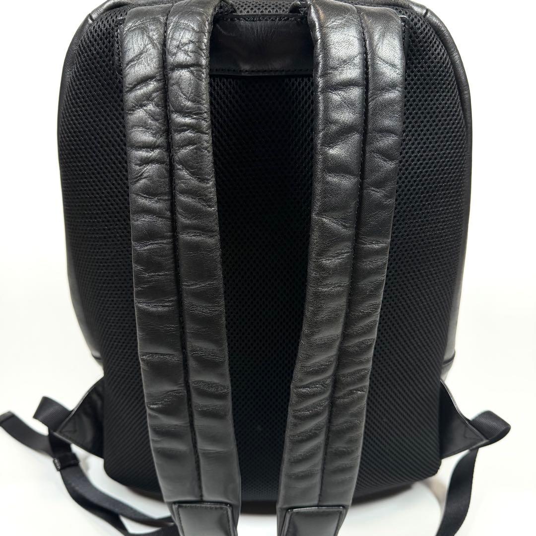 【極美品】【希少】アニエスベー　リュック　レザー　ブラック　レザールロゴ　メンズ
