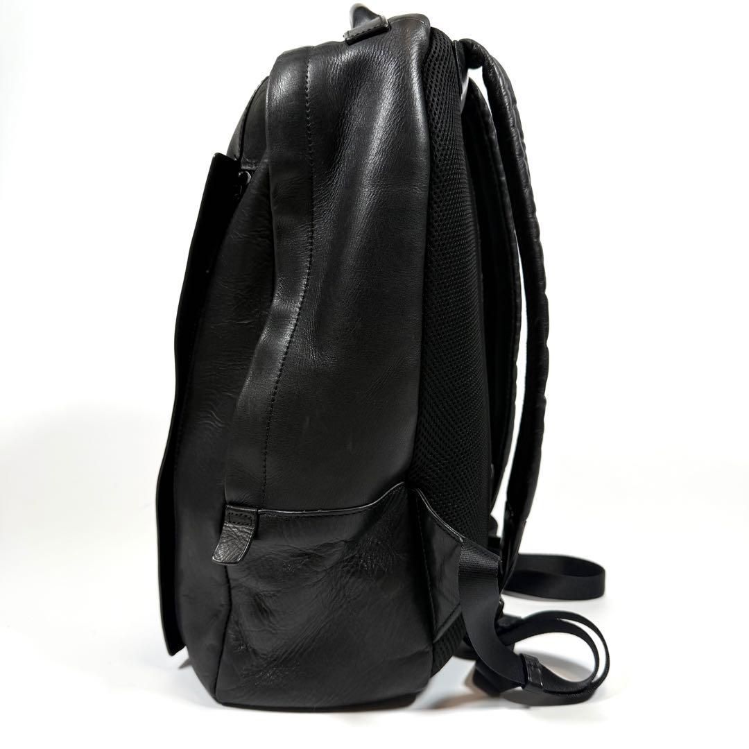 【極美品】【希少】アニエスベー　リュック　レザー　ブラック　レザールロゴ　メンズ