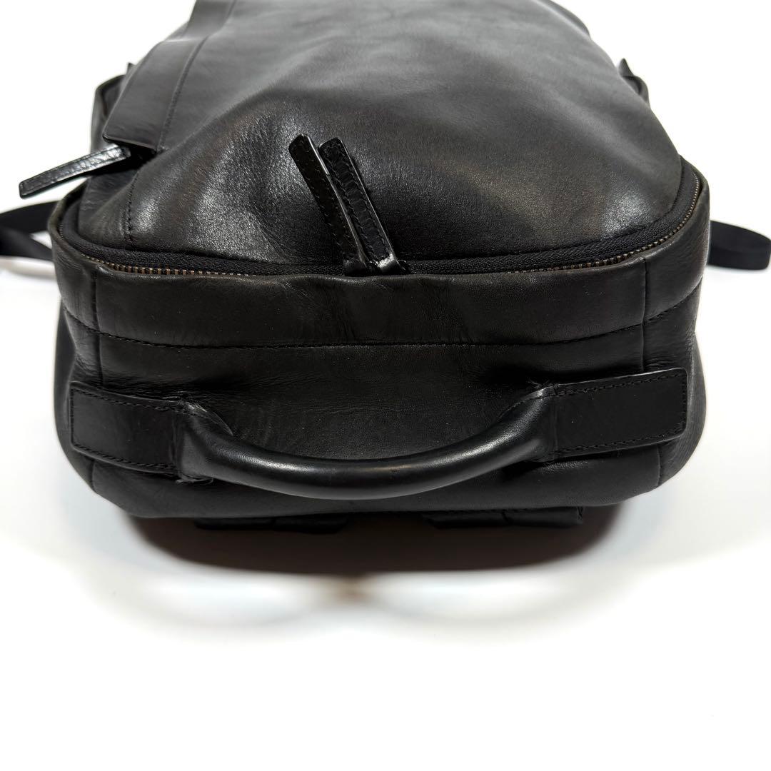 【極美品】【希少】アニエスベー　リュック　レザー　ブラック　レザールロゴ　メンズ