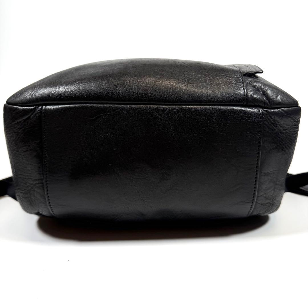 【極美品】【希少】アニエスベー　リュック　レザー　ブラック　レザールロゴ　メンズ