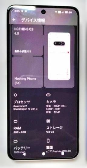 m*8様 新品同様 Nothing Phone(3a) Android16 SI