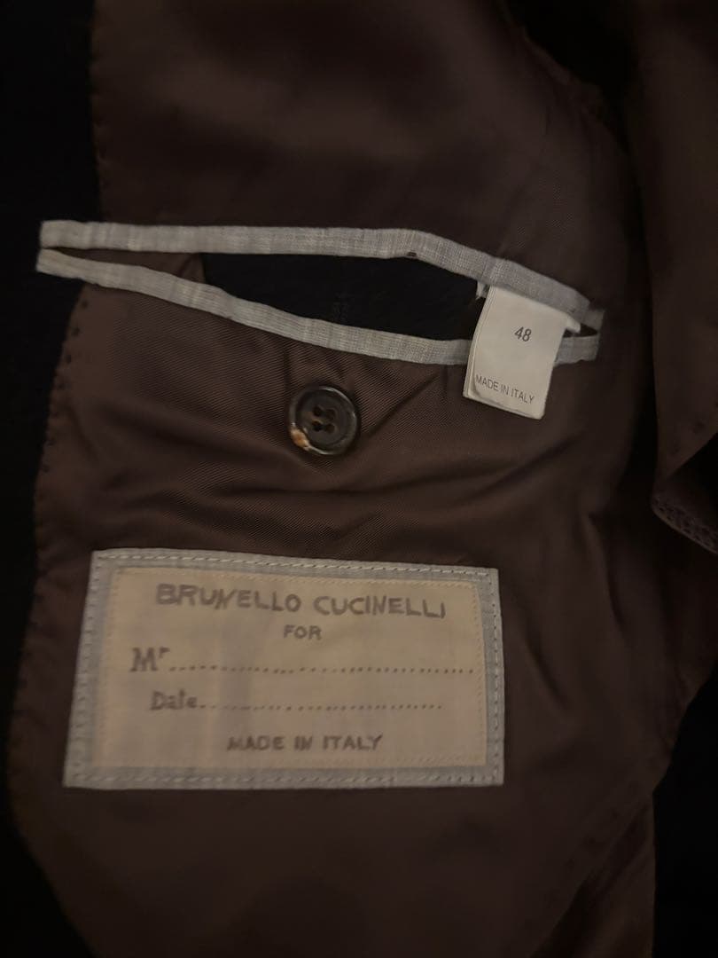 Brunello cucinelli ウールカシミヤシルク　ネイビー48