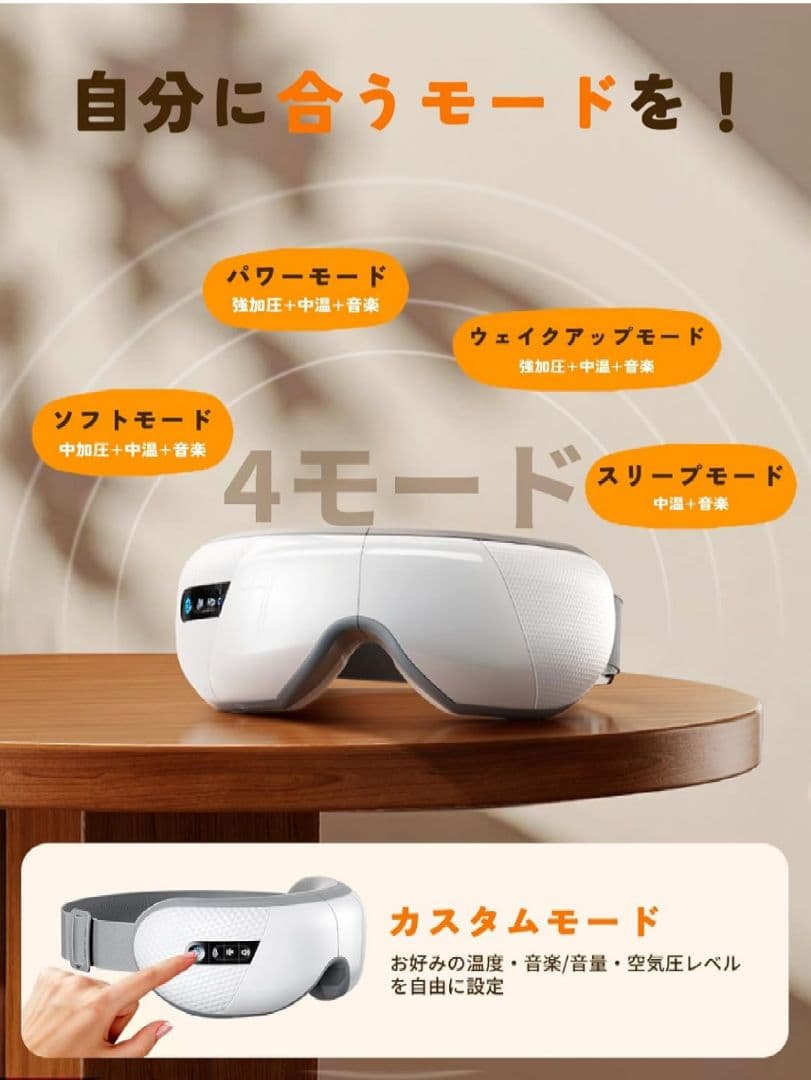 アイウォーマー ホワイト ホット 充電式 3段階気圧・温度・音量調整 目元ケア