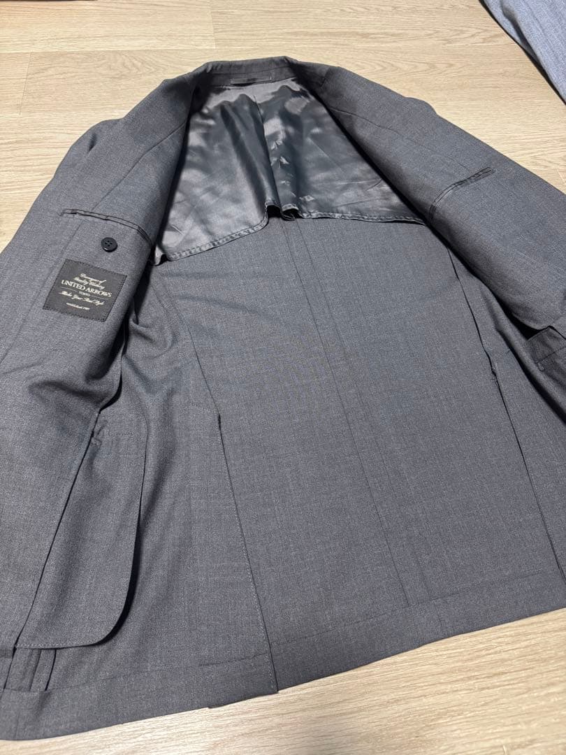 美品■UNITED ARROWS　スーツ　セットアップ上下　グレー灰　アローズ