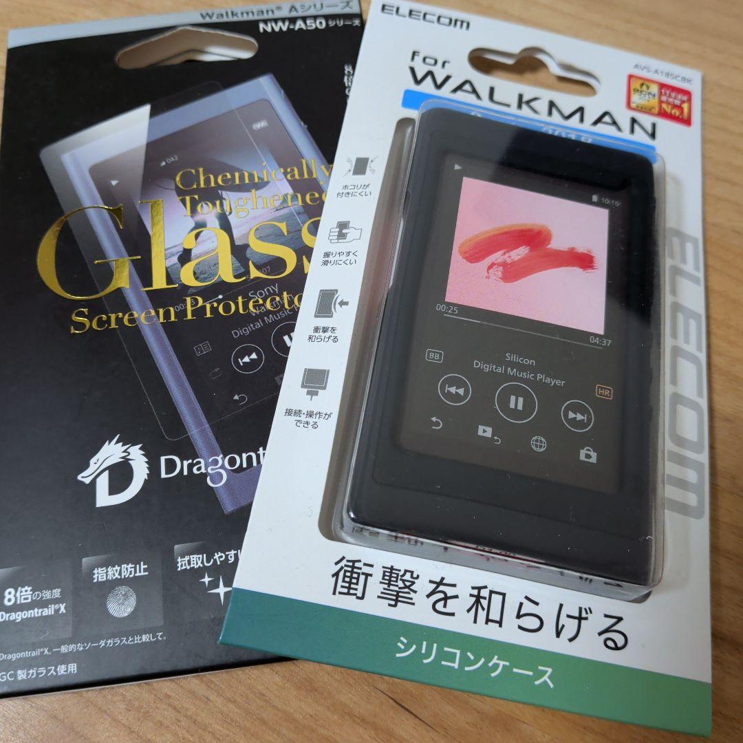sony ウォークマン NW-A55 黒 シリコンケース 液晶シート