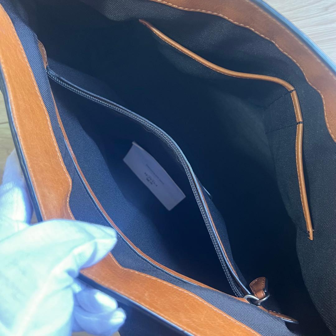 COACH コーチ レザーショルダーバッグ　A4 キャメルブラウン