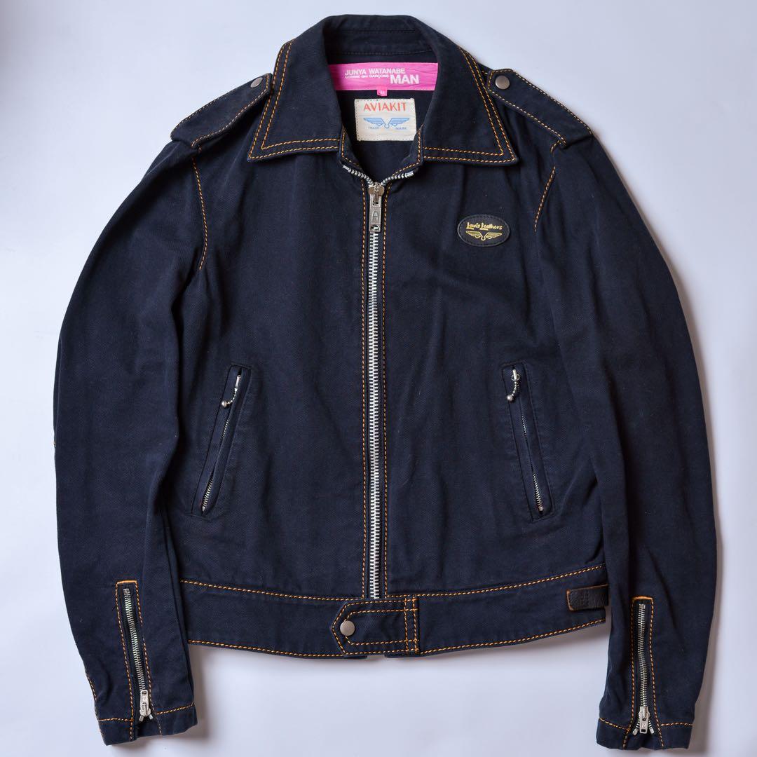 ジュンヤワタナベマンピンク ルイスレザー ライダースジャケット M