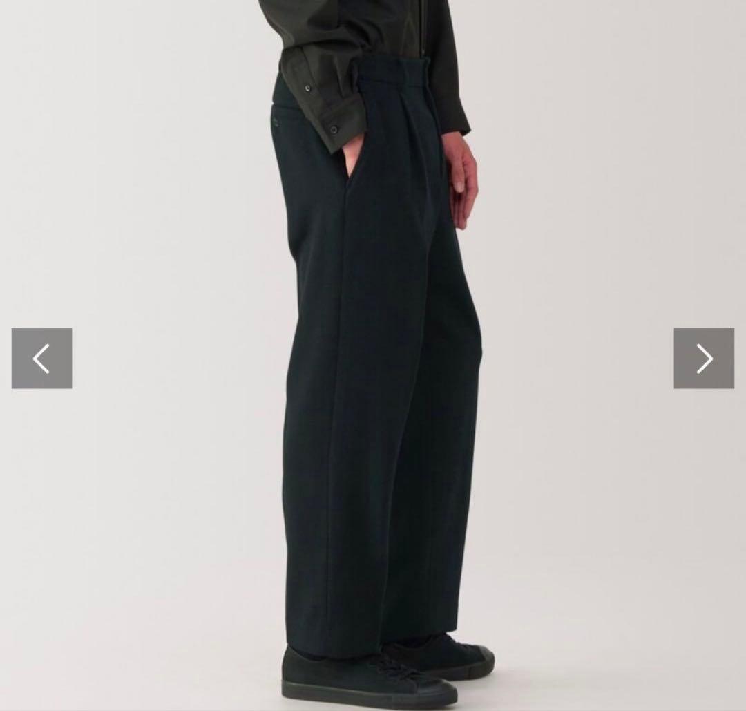 【新品】MUJI Laboカシミヤ混タックパンツ ブラック　S