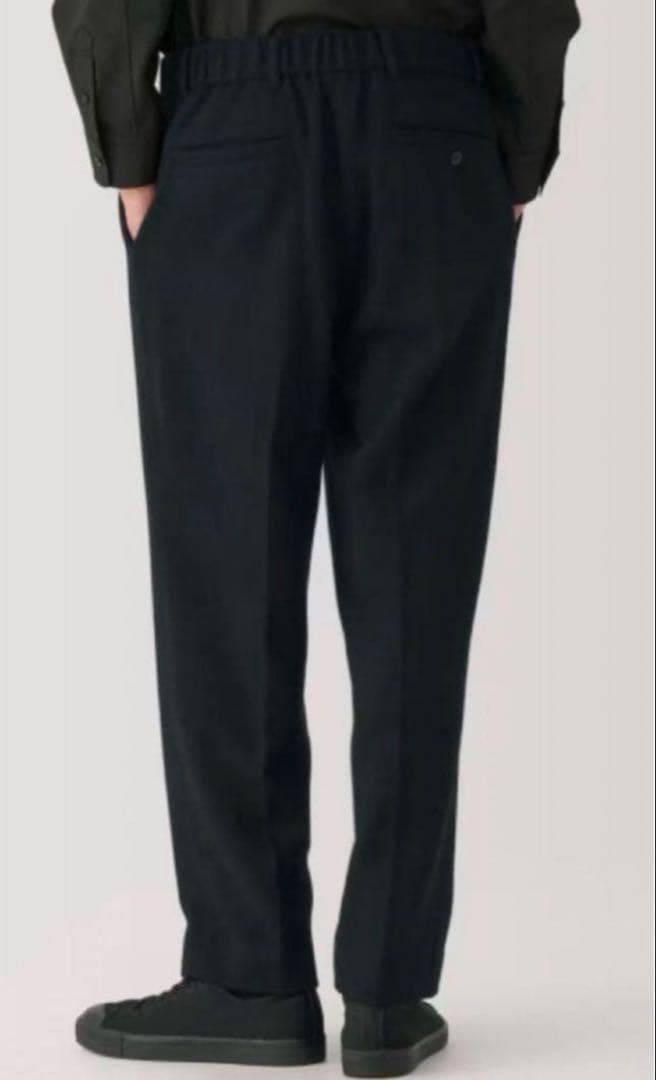 【新品】MUJI Laboカシミヤ混タックパンツ ブラック　S