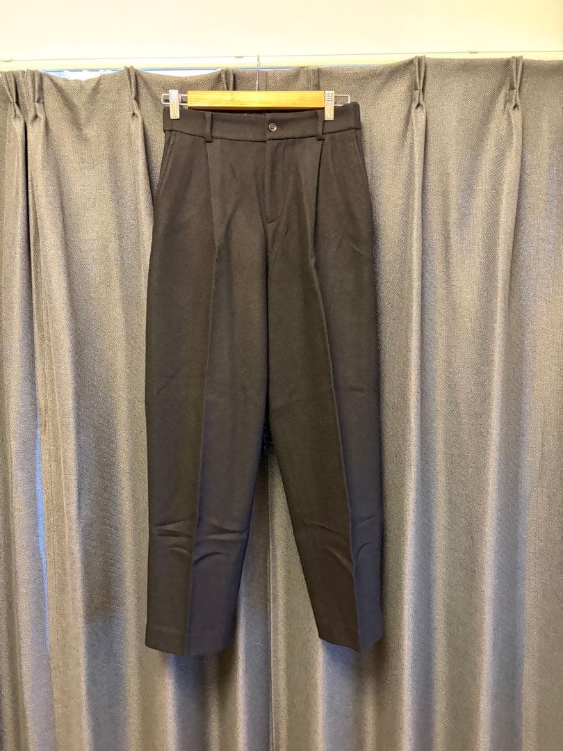 【新品】MUJI Laboカシミヤ混タックパンツ ブラック　S