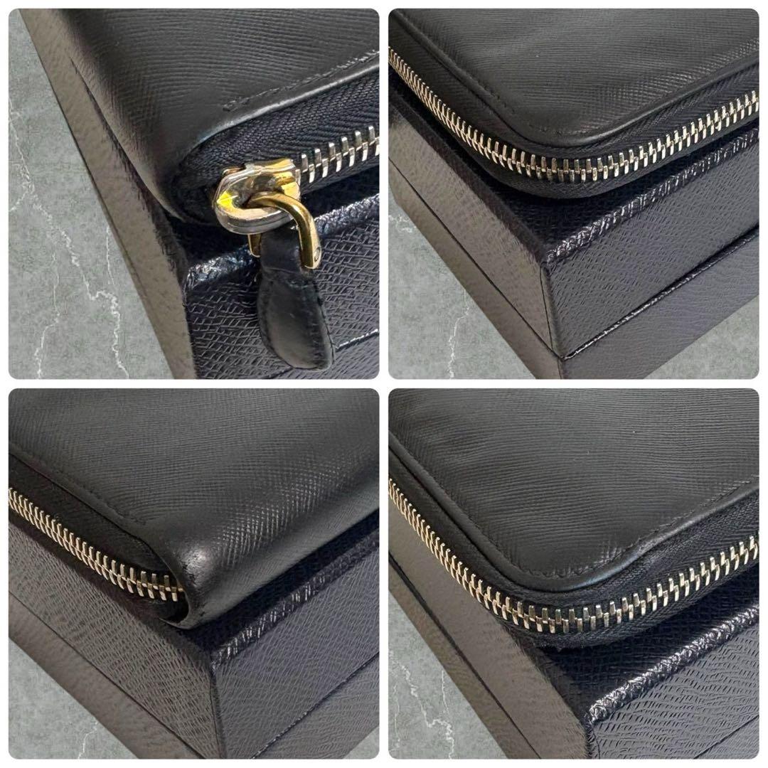 美品✨ プラダ PRADA 長財布 ファスナー サフィアーノ ブラック