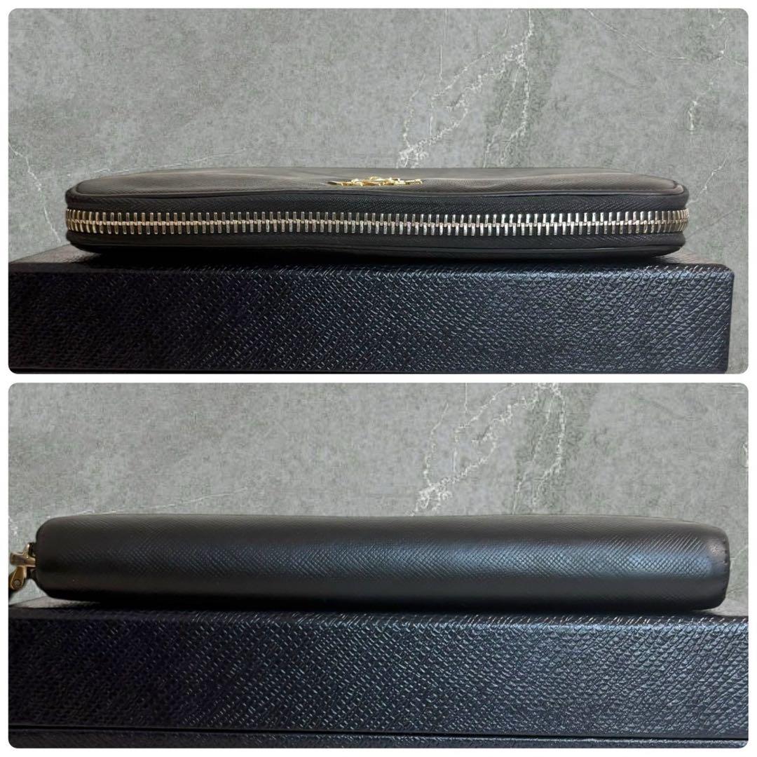 美品✨ プラダ PRADA 長財布 ファスナー サフィアーノ ブラック