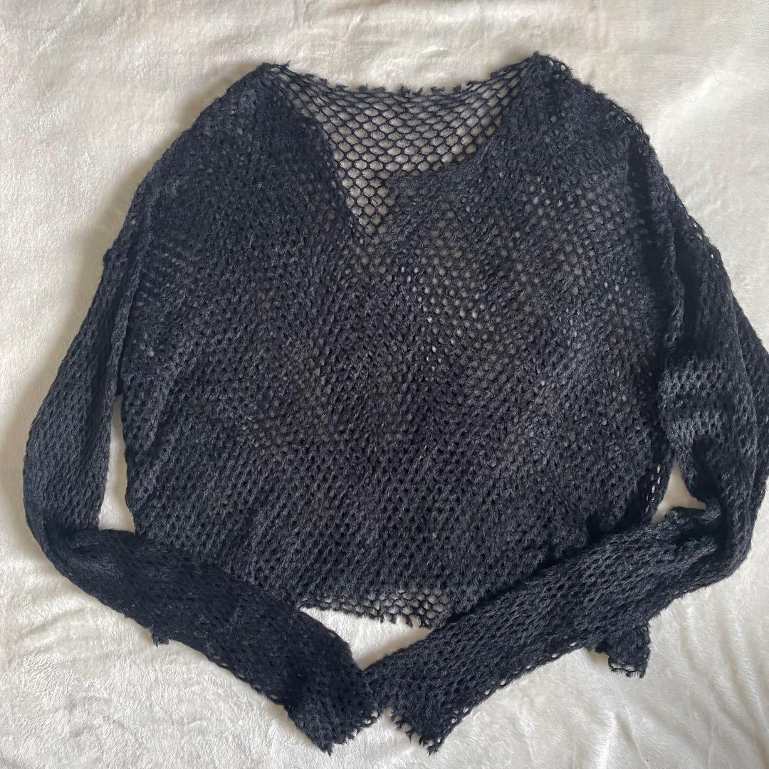 JOHN LAWRENCE SULLIVAN メッシュ編み ニット セーター