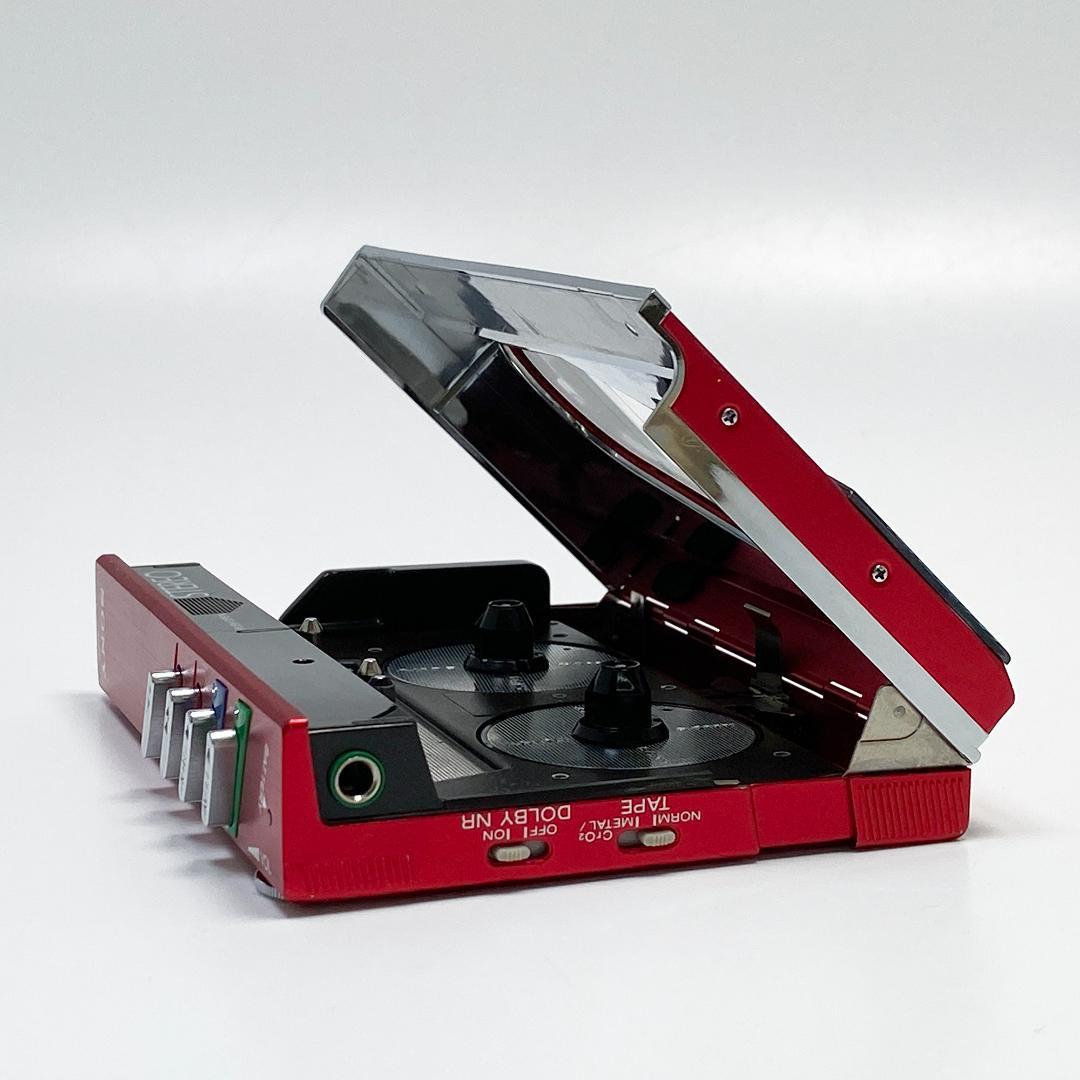 メンテナンス品 SONY WALKMAN WM-30 カセットプレーヤー レッド