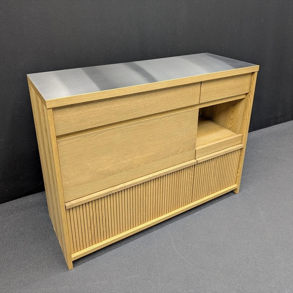 美品　ウニコ　ディフェ　オーク　キッチンカウンター　レンジボード　レンジ台