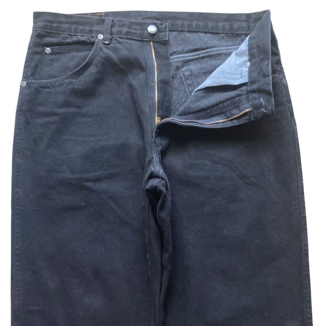 美品90s Wrangler ヘビーオンス ワイドブラックデニム W34L32