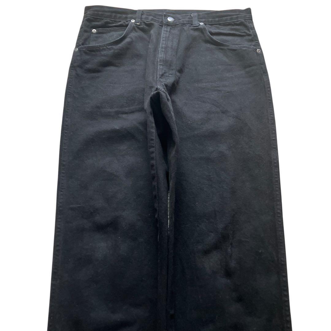 美品90s Wrangler ヘビーオンス ワイドブラックデニム W34L32
